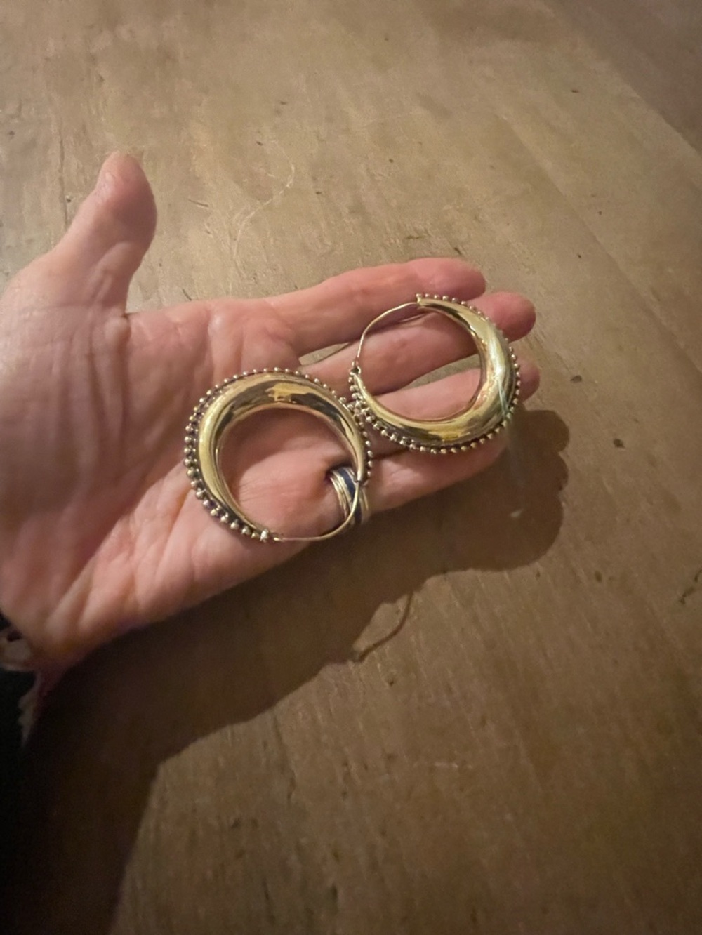 Gold-Tone Beaded Edge Hoop Earrings - Women Jewelry